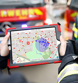 INGRADA mobile auf dem Tablet-PC beim Feuerwehreinsatz
